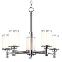  814293CH - 5L Chandelier with White Opal/Clear Glass