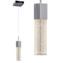 Galaxy L914704CH - LED Mini Pendant (5W, Dimmable) - Polished Chrome & Clear Crystal Bubble Glass w/ Linear Details