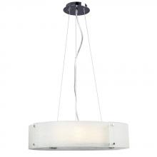 Galaxy 915044CH - 4-Light Pendant Chrome with Frosted Textured Glass Shade w/Frosted Bottom Glass