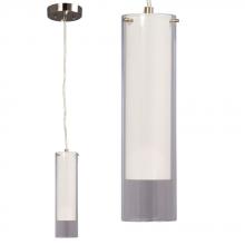  ES915370BN/WH - Mini Pendant - in Brushed Nickel finish with Satin White Inner Glass & Clear Outer Glass