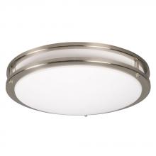 Galaxy Lighting 951054BN-232EB - Flush Mount Ceiling Light - in Brushed Nickel finish with White Acrylic Lens (120V MPF, Electronic B