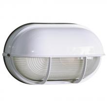  ES305562WH - Outdoor Cast Aluminum Wall Mount Marine Light with Hood - in White finish with Frosted Glass