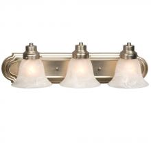  ES703606BN - 3-Light Bath & Vanity Light - in Brushed Nickel finish with Marbled Glass