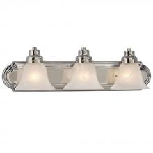  ES703606CH - 3-Light Bath & Vanity Light - in Polished Chrome finish with Marbled Glass