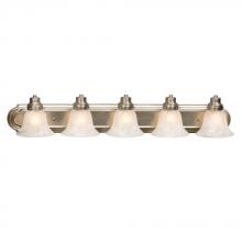  ES705606BN - 5-Light Bath & Vanity Light - in Brushed Nickel finish with Marbled Glass