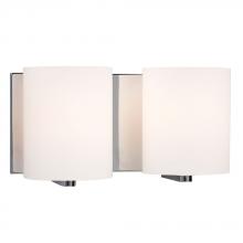  ES710232CH - 2-Light Bath & Vanity Light - in Polished Chrome finish with Satin White Glass