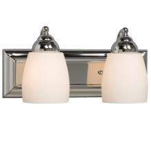  ES724132CH - 2-Light Bath & Vanity Light - in Polished Chrome finish with Satin White Glass