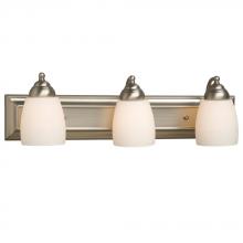 Galaxy ES724133BN - 3-Light Bath & Vanity Light - in Brushed Nickel finish with Satin White Glass