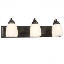 Galaxy ES724133ORB - 3-Light Bath & Vanity Light - in Oil Rubbed Bronze finish with Satin White Glass