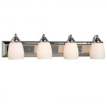 Galaxy ES724134CH - 4-Light Bath & Vanity Light - in Polished Chrome finish with Satin White Glass