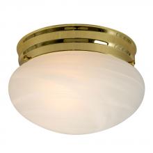  ES810308PB - Utility Flush Mount Ceiling Light - in Polished Brass finish with Marbled Glass