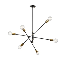  DVP41124BR+GR - Lake Loft 6 Light Pendant