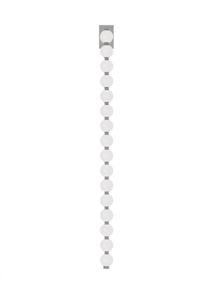 The Perle 53-inch Damp Rated 1-Light Integrated Dimmable LED Wall Sconce in Polished Nickel