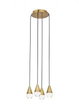 Visual Comfort & Co. Modern Collection 700TRSPCPA4RNB-LED930 - Modern Cupola Dimmable LED 4-light Chandelier Ceiling Light in a Natural Brass/Gold Colored Finish