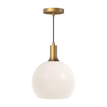  PD506210AGOP - Castilla 10-in Aged Gold/Opal Matte Glass 1 Light Pendant