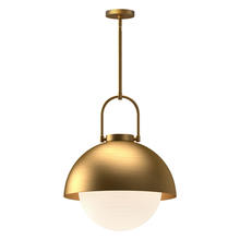  PD507216AGOP - Harper 16-in Aged Gold/Opal Matte Glass 1 Light Pendant