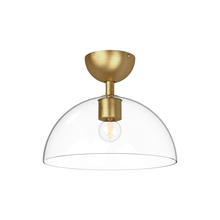  SF563012BGCL - Jude 12-in Brushed Gold/Clear Glass 1 Light Semi Flush Mount