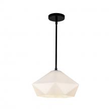  PD424514MBOP - Krysta 14-in Matte Black/Opal Glass 1 Light Pendant