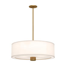  PD547924AGWL - Theo 24-in Aged Gold/White Linen 3 Lights Pendant