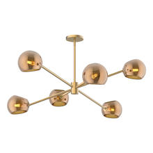  CH548637BGCP - Willow 37-in Brushed Gold/Copper Glass 6 Lights Chandeliers