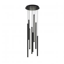  PDLED120-8-BK - 8 Light Round CCT LED Duo-Light Cylinder Pendant Cluster