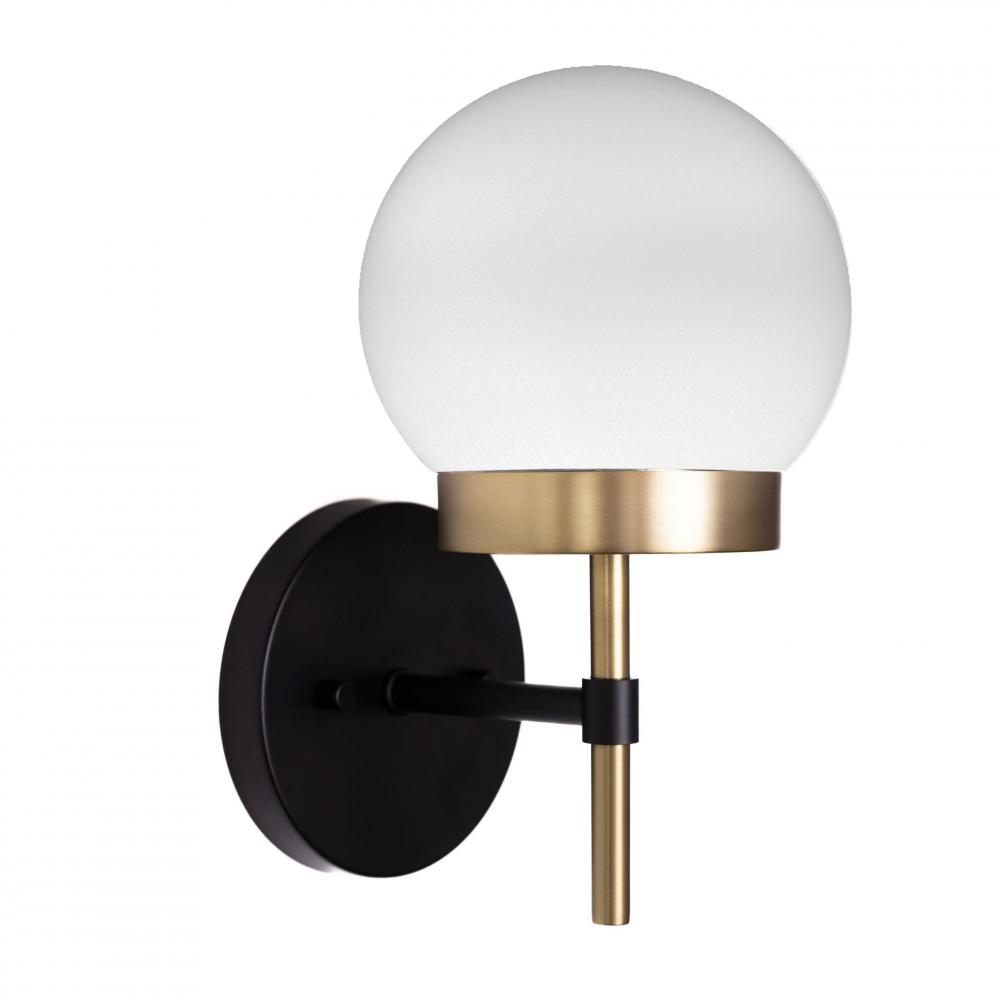 Liberty - 1 Light Wall Sconce in Black with Opal Glass