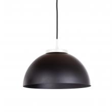 Russell Lighting PD8811/BKWH - Hana - LED White Pendant with Black Metal Shade