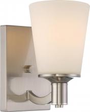  60/5821 - Laguna - 1 Light Vanity with White Glass - Brushed Nickel Finish