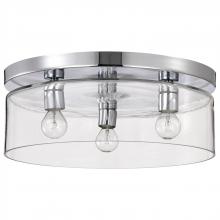 Nuvo 60/8074 - Marlowe; 15 Inch Flush Mount; Polished Nickel with Clear Glass