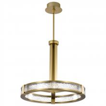 Nuvo 62/2013 - Darrow; 24 Inch LED Pendant; Vintage Brass; Etched Acrylic Panels