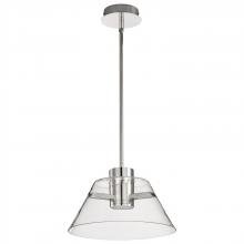 Nuvo 62/2051 - Edmond; 14 Inch LED Pendant; Polished Nickel with Clear Glass