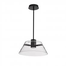 Nuvo 62/2062 - Edmond; 17 Inch LED Pendant; Matte Black with Clear Glass