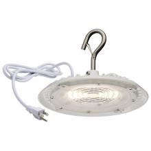  65/975 - 80 Watt; Hi-Pro Shop Light with Plug; 8" Dia.; 5000K; White Finish; 120 Volt