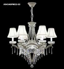  94346PW22-55 - Dynasty Cast Brass 6 Arm Chandelier