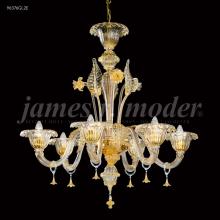  96376GL2E - Murano Collection 6 Arm Chandelier