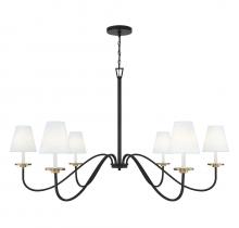 Savoy House  M100106BNB - 6-Light Chandelier in Black with Natural Brass Accents