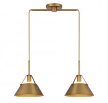Savoy House  M100107NB - 2-Light Linear Chandelier in Natural Brass