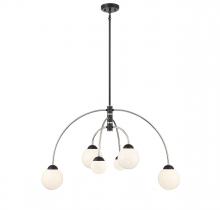 Savoy House  M100114MBKPN - 6-Light Chandelier in Matte Black with Polished Nickel