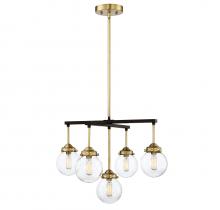 Savoy House  M10041ORBNB - 5-Light Chandelier in Oil Rubbed Bronze with Natural Brass