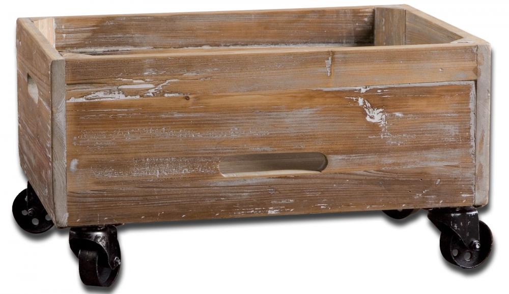 Uttermost Stratford Reclaimed Wood Rolling Box