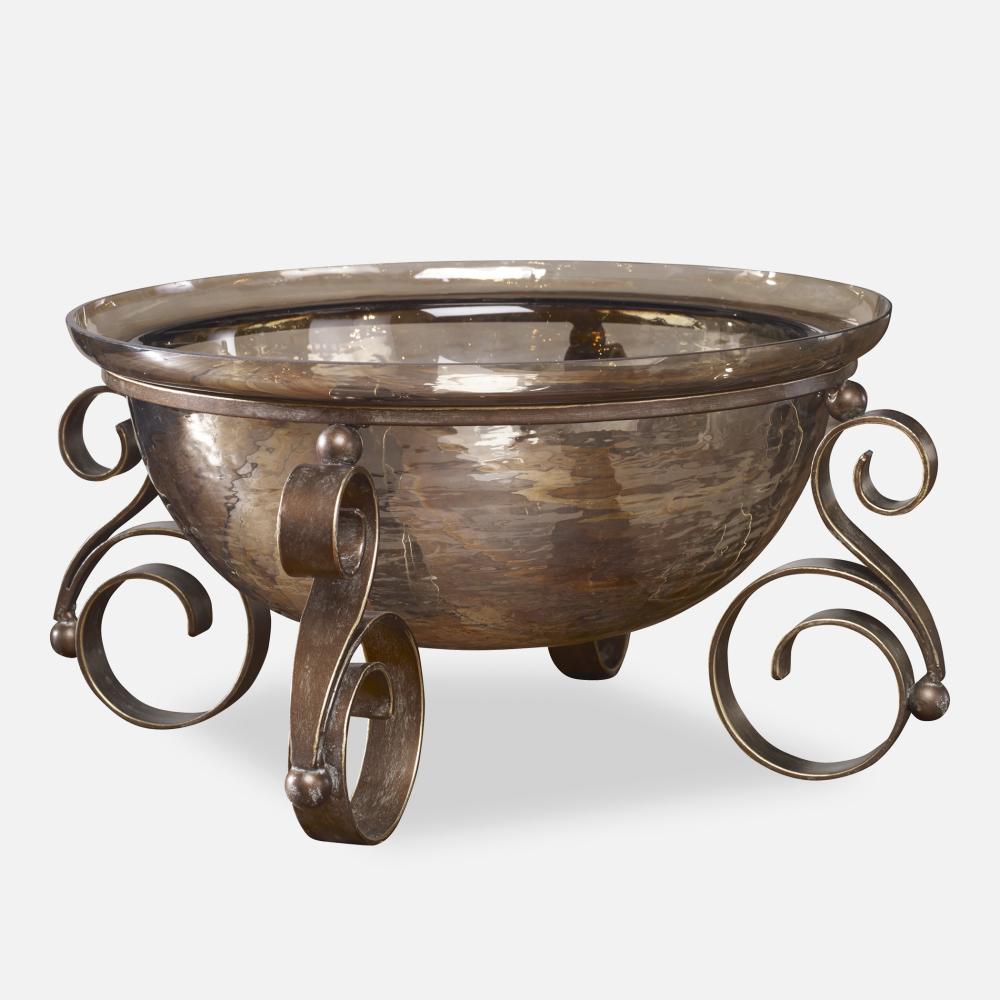 Uttermost Alya Bronze Glass Bowl