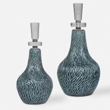  17842 - Almera Dark Teal Bottles, S/2