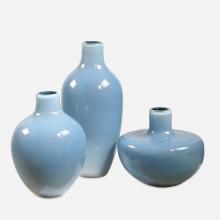  18192 - Uttermost Celestial Frost Blue Vases Set/3