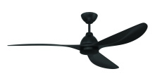 Craftmade FRZ56FB3 - Frazier 56" 3-Blade Indoor/Outdoor (Damp) Ceiling Fan in Flat Black w/ Flat Black Blades; Light 