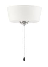Craftmade LK2802-BNK-WG-LED - 2 Light Energy Star Bowl Fan Light Kit in Brushed Polished Nickel w White Glass