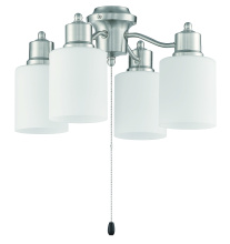Craftmade LK403107-BNK-WG-LED - 4 Light Universal Energy Star Fan Light Kit in Brushed Polished Nickel w White Glass
