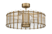 Craftmade RVL28SB4-NWF - Reveal 24" 4-Blade Ceiling Fan in Satin Brass w/ Clear Acrylic Blades; Integrated Light Kit