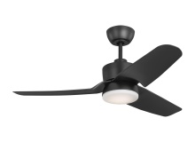 Visual Comfort & Co. Fan Collection 3CGR44MBKD - Colgin 44 LED Ceiling Fan in Midnight Black with Midnight Black Blades and Light Kit